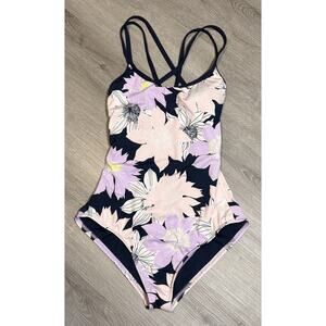 Carve Designs Floral One-Piece Swimsuit Women's Medium Navy Pink
